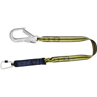 Energiabsorberende line FREEBLAST lengde 2 m med en aluminium karabiner og en aluminium stillaskrok ATEX