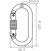Karabiner åpning 17 mm, stål - Bilde 3