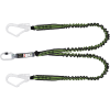Bånd med falldemper, fleksibel 1,4-2 mtr dobbel stillaskrok og skru karabiner 17 mm, stål - Bilde 2